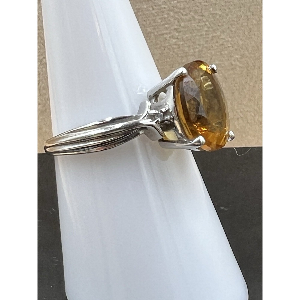 Citrine Gemstone Pendant and Ring 925 Sterling Silver 18" Chain Size 7 Ring - Picture 11 of 16